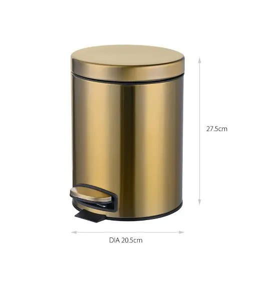 Відро для сміття Mixxus Ellipse-TC0205 Brushed Gold з плавним закриттям, кругле, 5 л, золотий (MI8400) - фото 9