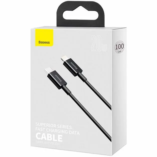Кабель Baseus Superior Series Fast Charging Data Cable Type-C to Lightning PD 20W 1m Black - фото 2