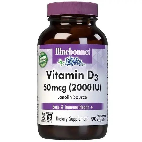 Вітамін D3 Bluebonnet Nutrition Vitamin D3 2000 МО 90 вегетаріанських капсул - фото 3