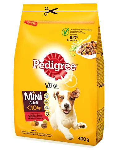 Сухой корм для взрослых собак маленьких пород Pedigree, говядина и овощи, 400 г - фото 2