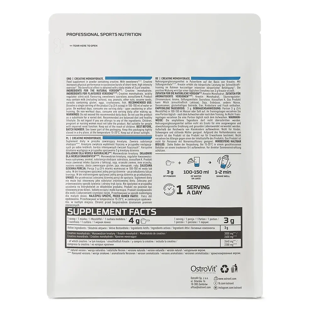 Креатин Creatine Monohydrate, 300 грам Без смаку OstroVit fit0016181 - фото 2