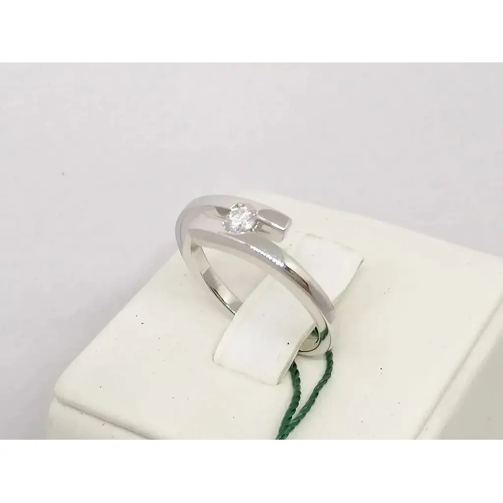 Золоте кільце ЮЗ "Багет" з діамантом. Артикул 15041/1 16,5 - фото 2