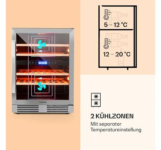 Винный холодильник встроенный Klarstein Vinovilla Duo 43 (10032031) - фото 4