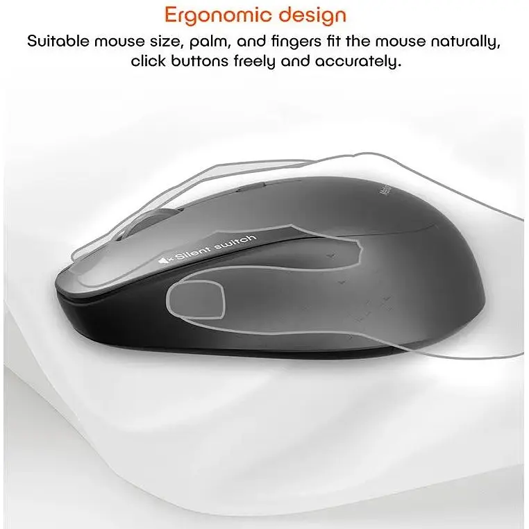 Миша бездротова недорога MeeTion Wireless Mouse 2.4G MT-R570 сіро-біла - фото 7