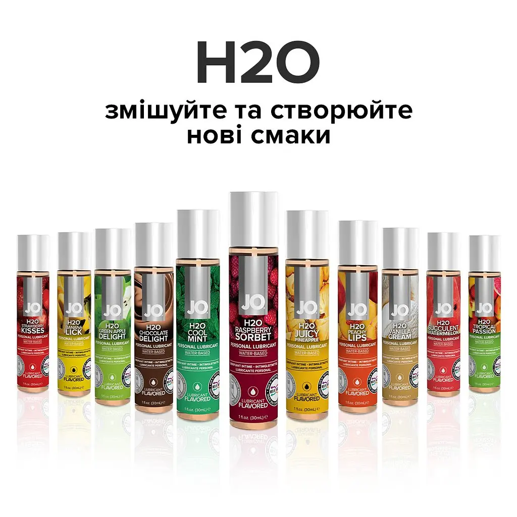 Змазка на водній основі JO H2O — Raspberry Sorbet (30 мл) без цукру, рослинний гліцерин - фото 5