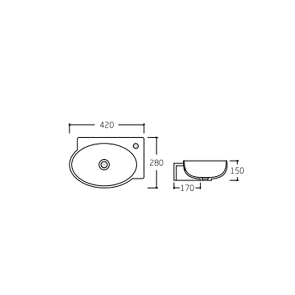 Умивальник Qtap Leo 420x280x150 White QT11111008LW, Білий - фото 2