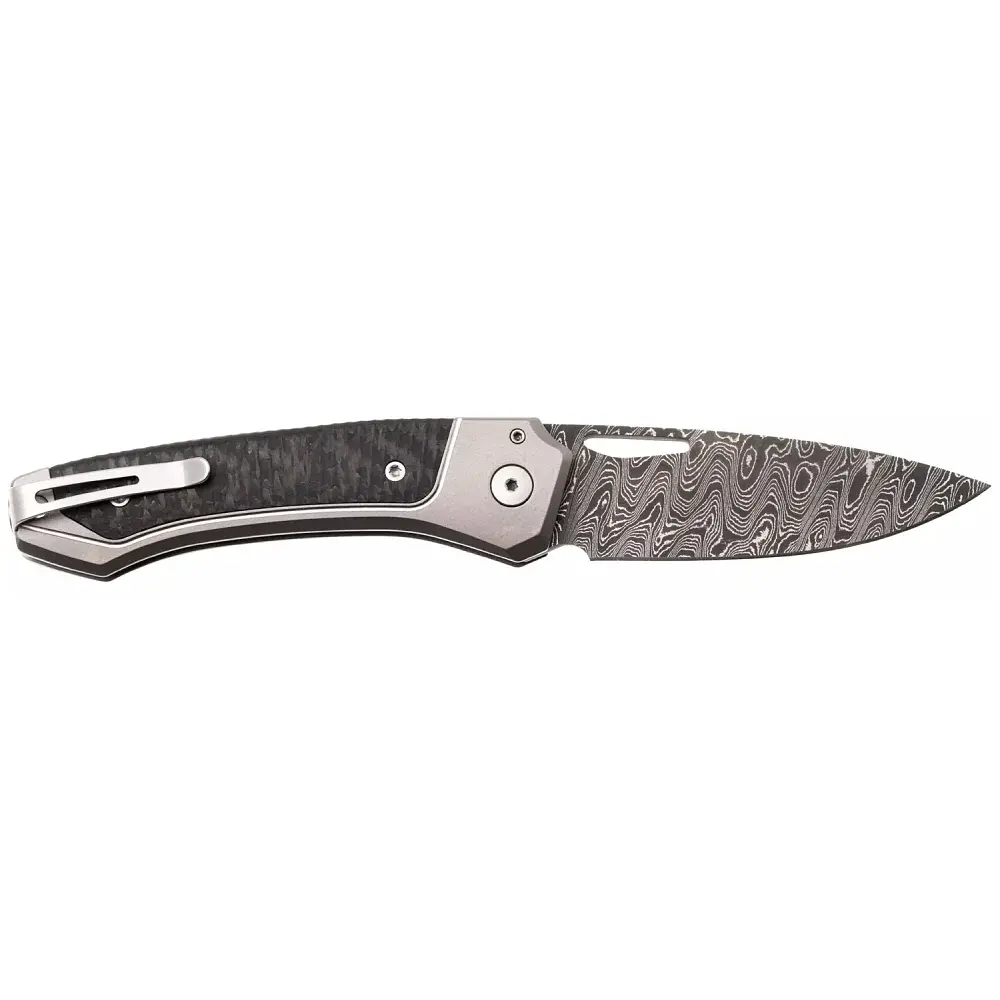 Ніж Lionsteel Twain Damascus Titanium Carbon Fiber Gray - фото 2