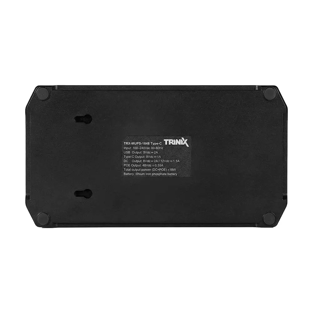 Джерело безперебійного живлення DC UPS Trinix TRX-MUPS-1848 Type-C (24000mAh LiFePo4) 5V/9V/12V/48V/PoE, LiFePo4 4*6Ah, для роутера і медіаконвертера (42-00173) - фото 9