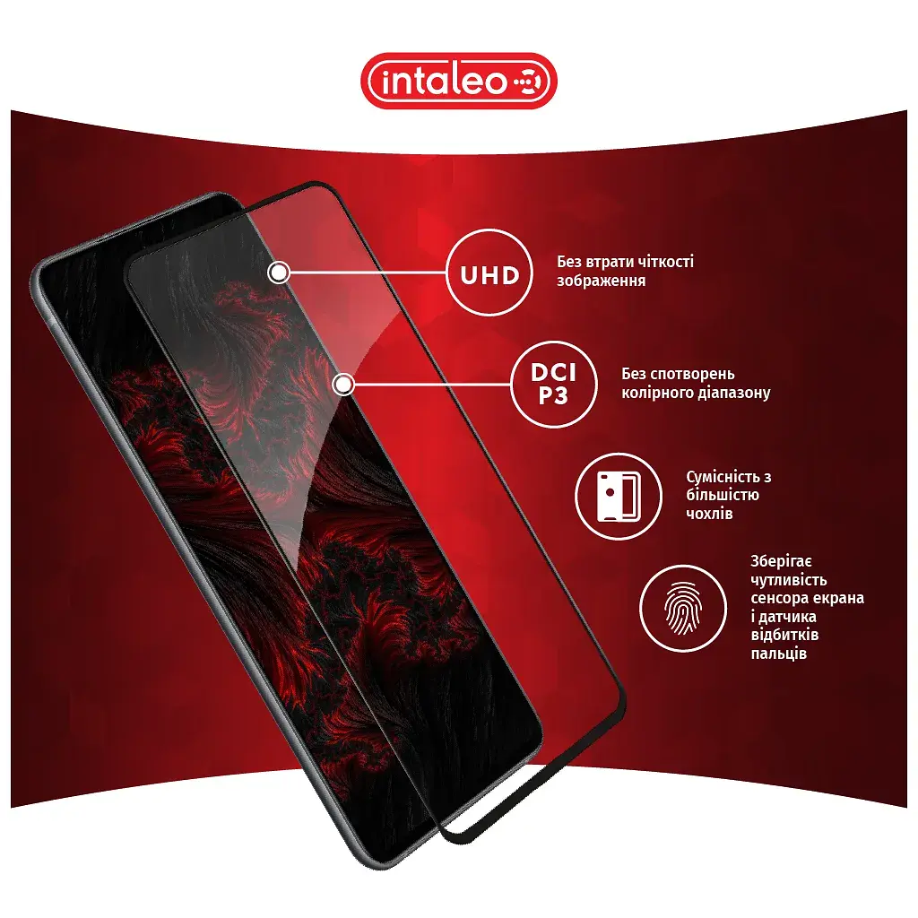 Скло захисне Intaleo Full Glue Xiaomi Redmi Note 9S Black (1283126501340) - фото 4