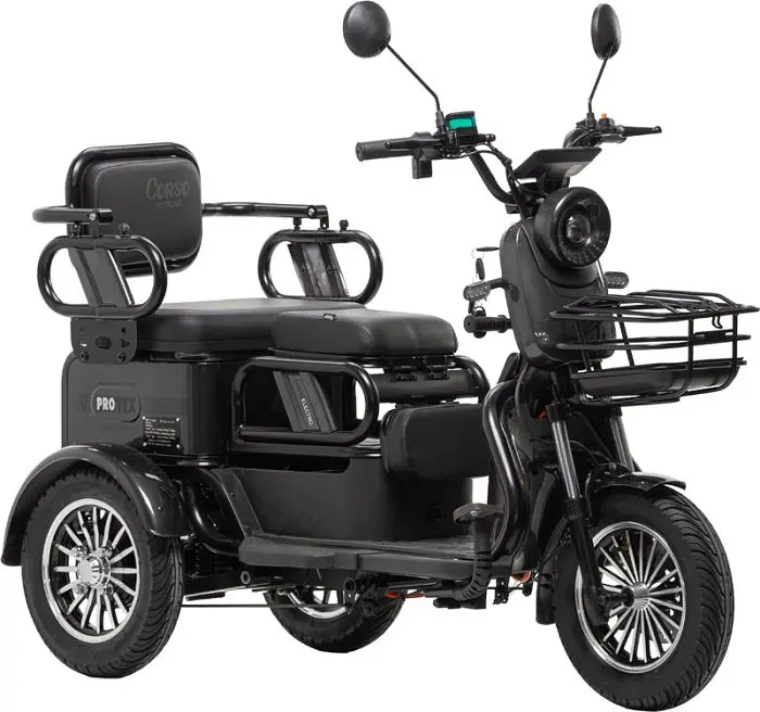 Триколісний Електроскутер Corso Protex MAX (1200W, 72V, 28Ah) Чорний