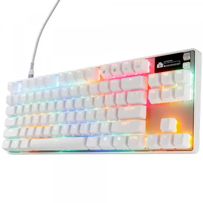 Клавіатура SteelSeries Apex Pro TKL Gen 3 HyperMagnetic OmniPoint 3.0 OLED USB UA White (64898) - фото 2