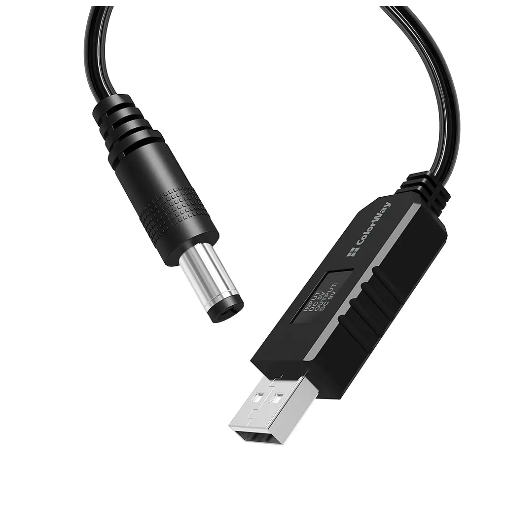Кабель живлення USB to DC 5.5x2.5mm 9V 1.0m black ColorWay (CW-CBUD066-BK) - фото 7