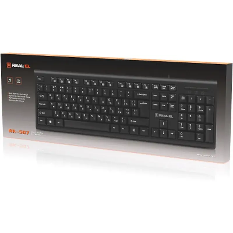 Клавіатура REAL-EL RK-507 USB Black (EL123100050) - фото 8