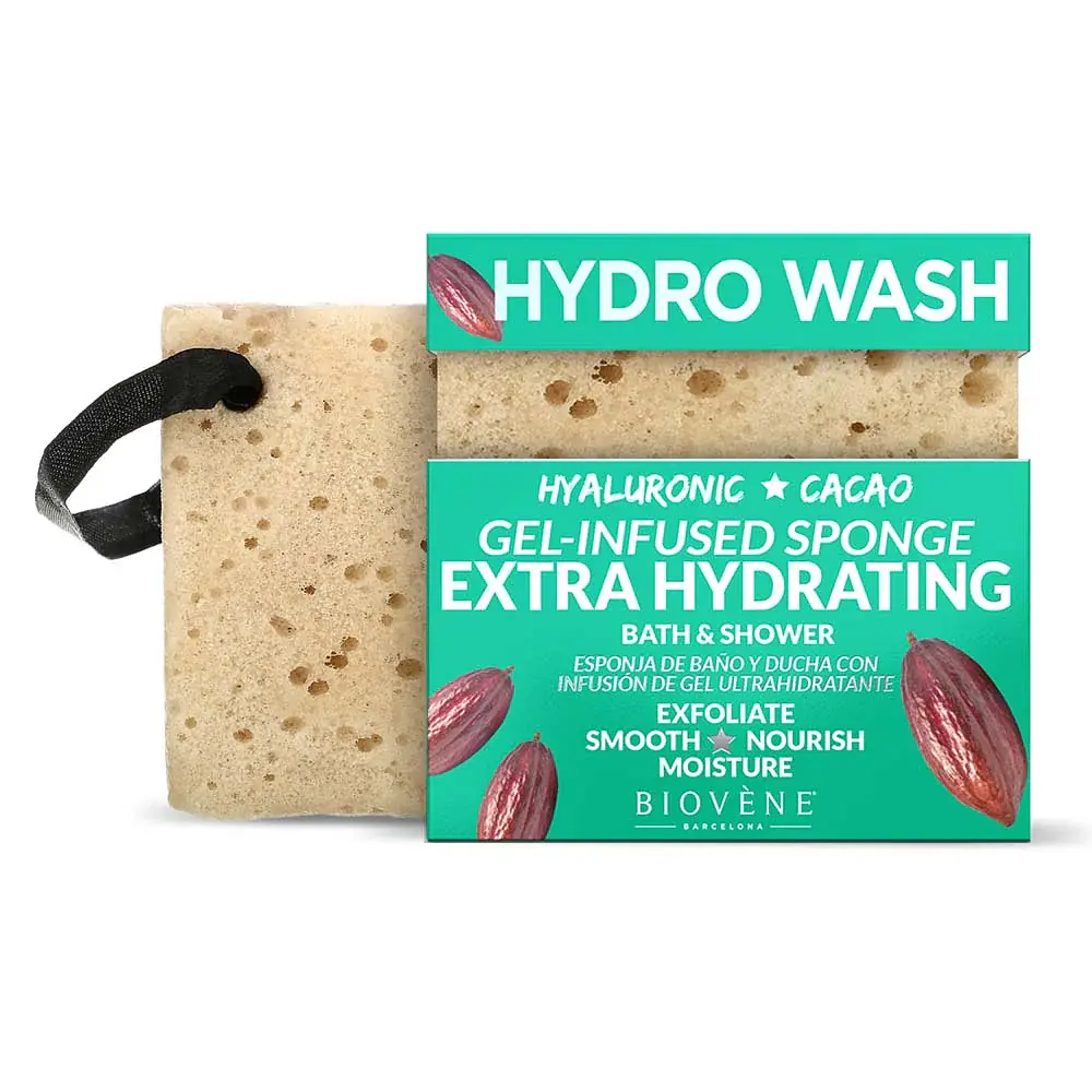 Губка для зволоження шкіри Biovene Hydro Wash Extra Hydrating Hyaluronic Acid & Cacao Gel-Infused Sponge 75 г - фото 2