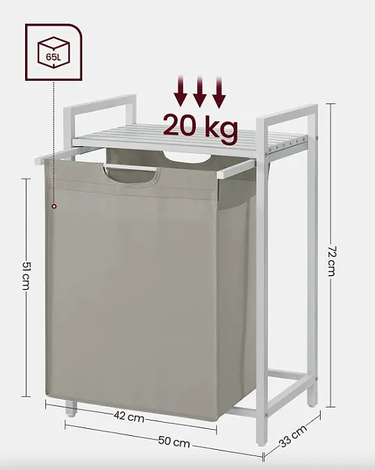 Кошик для білизни Leobert Napoli 65 л в стилі Loft білий - фото 3