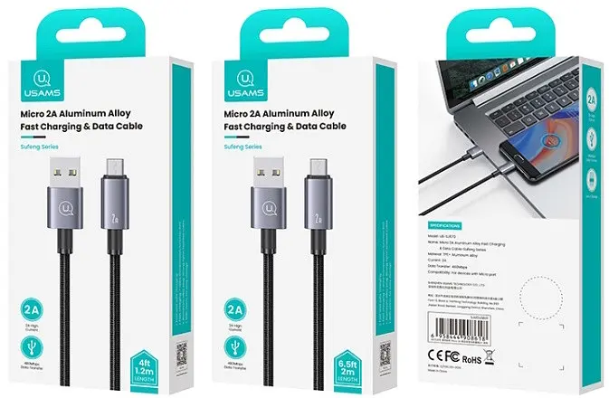 USB Кабель Usams US-SJ670 MicroUSB 2A 2.0m Tarnish - фото 3