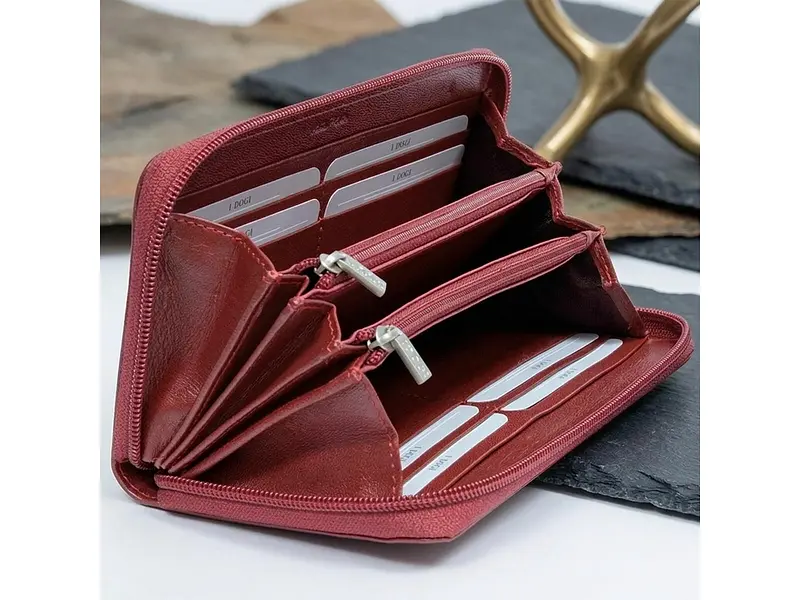 Жіночий гаманець натуральна шкіра Cortina 5059 rosso Червоний 19x10x2,5 см TONY PEROTTI acs0032569 - фото 2