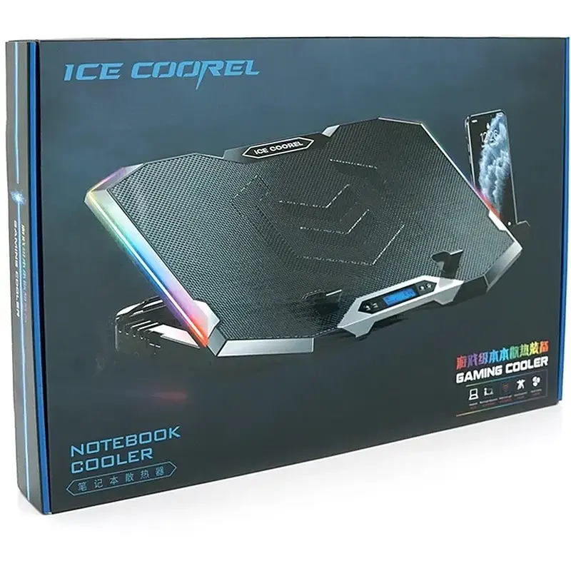 Підставка для ноутбука Ice Coorel K10 10-17" RGB Black (YT35671) - фото 5