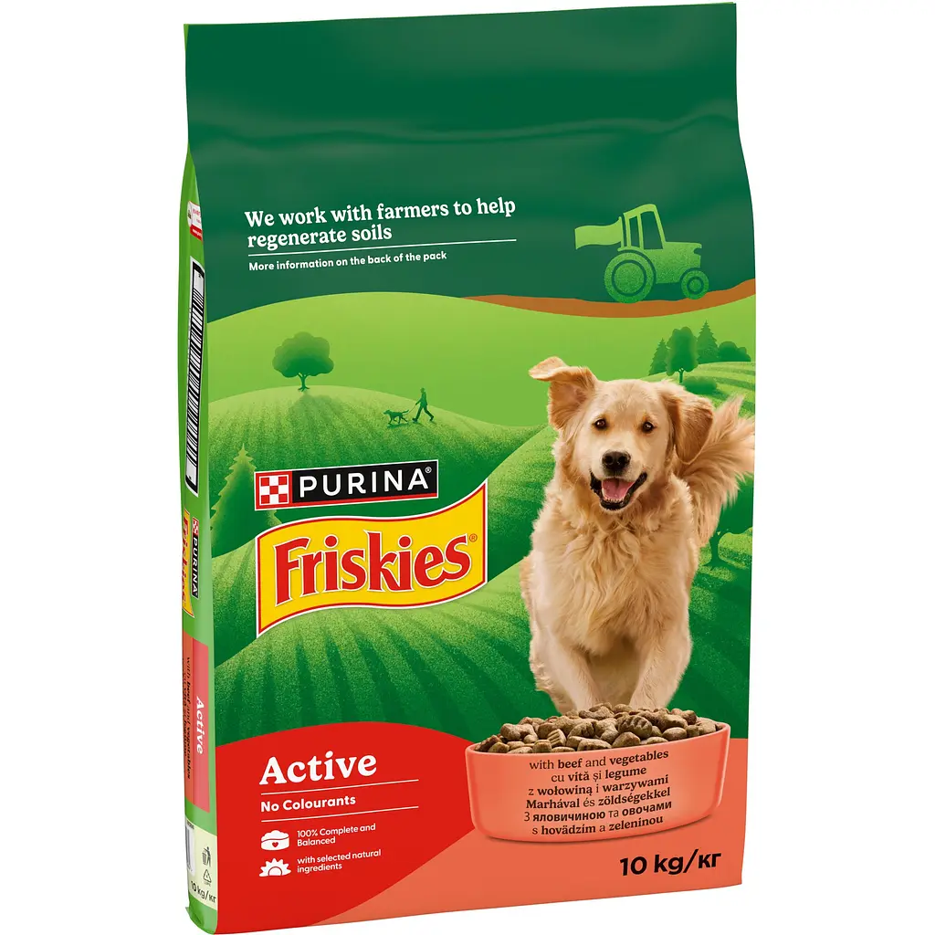 Сухой корм для взрослых активных собак Friskies с говядиной 10 кг - фото 3