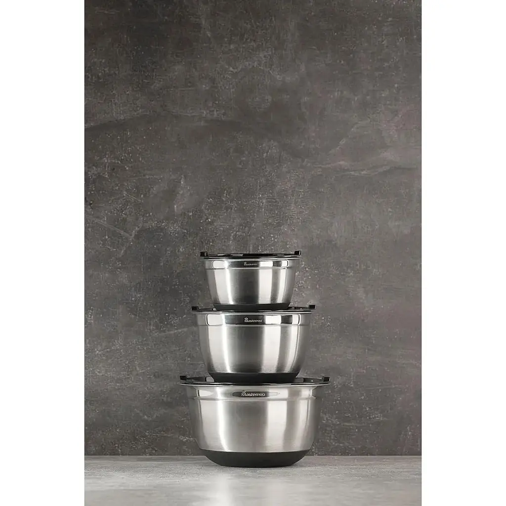 Набір мисок для змішування з кришками MasterPro Foodies collection 18/22/26 см 3 шт. (BGEU-5524) - фото 5