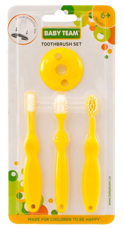 Набір зубних щіток Baby Team, жовтий (7201) - фото 2