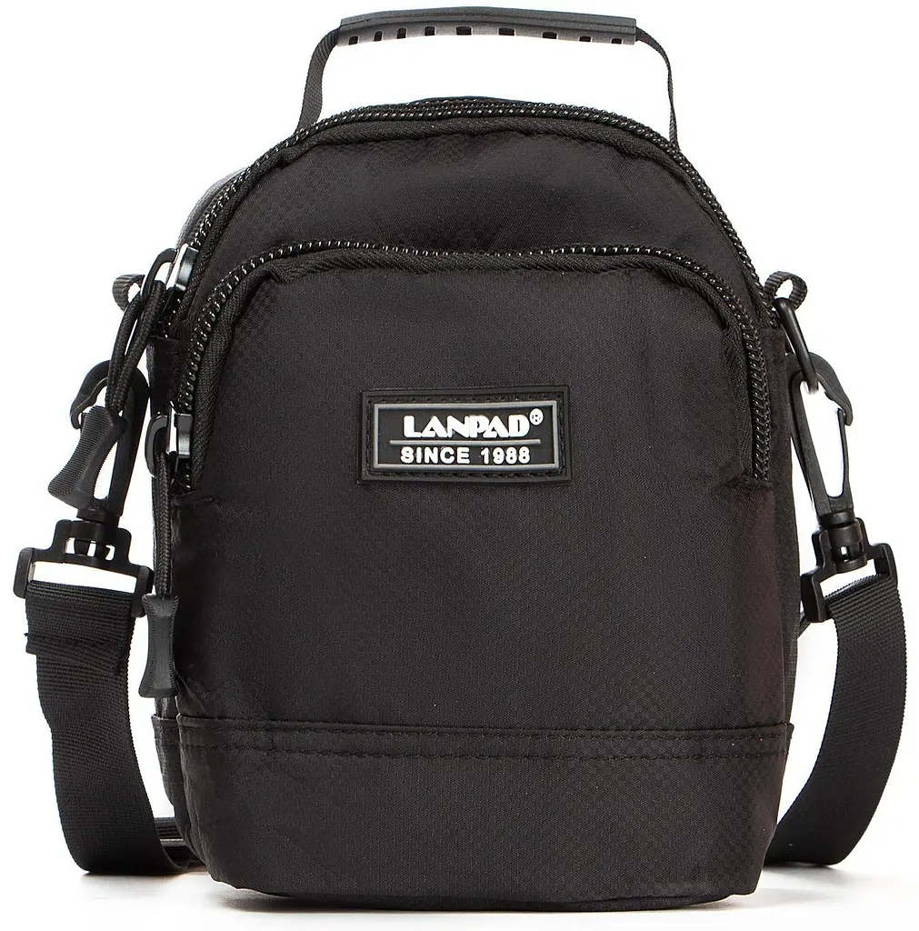 Тканинна чоловіча сумка Lanpad чорний (LAN61028 black)
