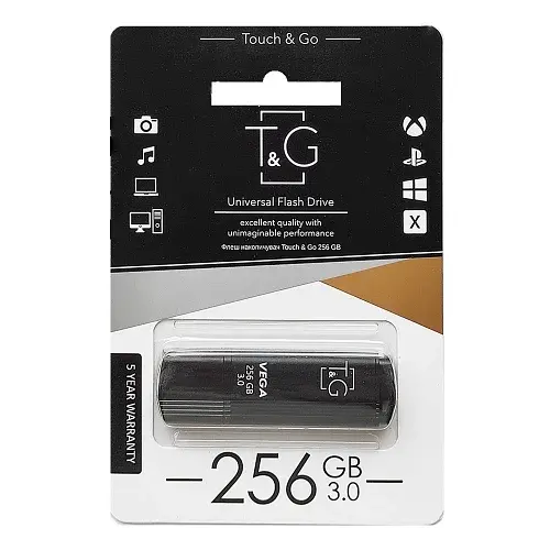 Флеш-накопичувач USB 256Gb Vega TG121, Black, USB 3.0 (TG121-256GB3BK) T&G teh0029123 - фото 2