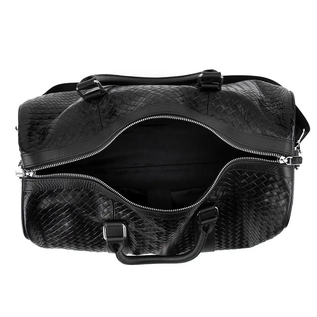 Дорожня шкіряна сумка TIDING BAG A25F-8957-9A чорна - фото 2