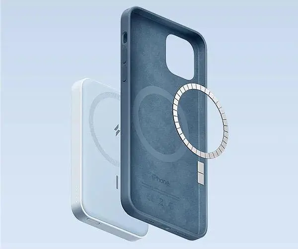 Магнітний павербанк Anker 622 MagGo 5000 mAh 12 W з бездротовою зарядкою та підставкою блакитний - фото 3