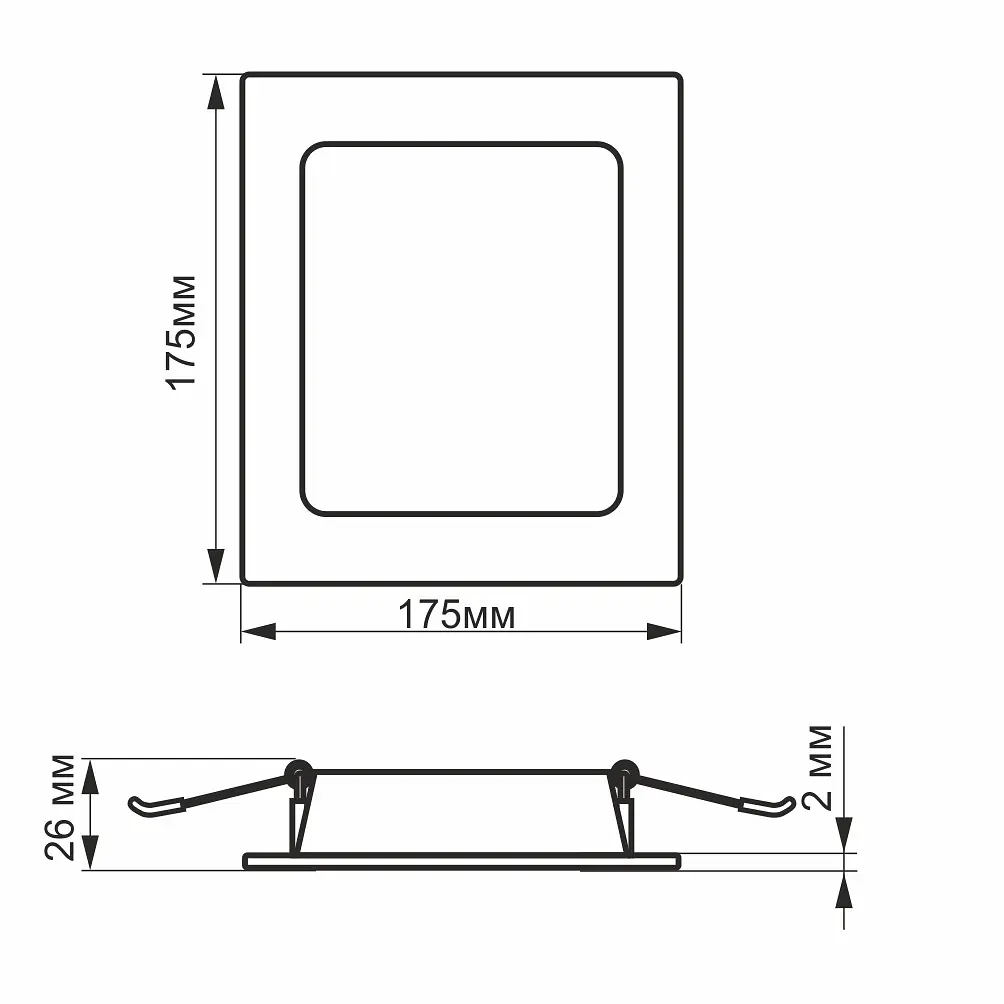 Встраиваемый светильник Videx LED Back квадрат 16W 5000K  - фото 4