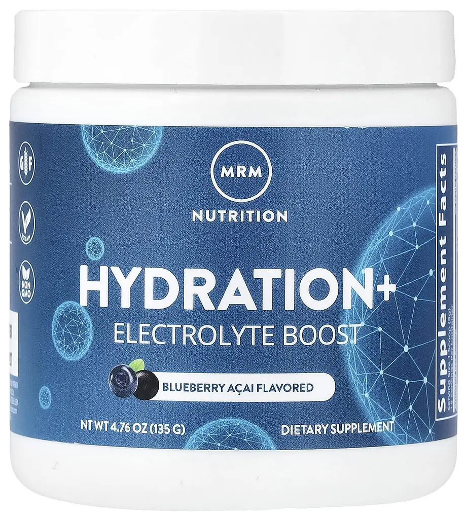 Електроліти Hydration+ для підтримки водного балансу лохина й асаї 135 г (4,76 унції) MRM Nutrition