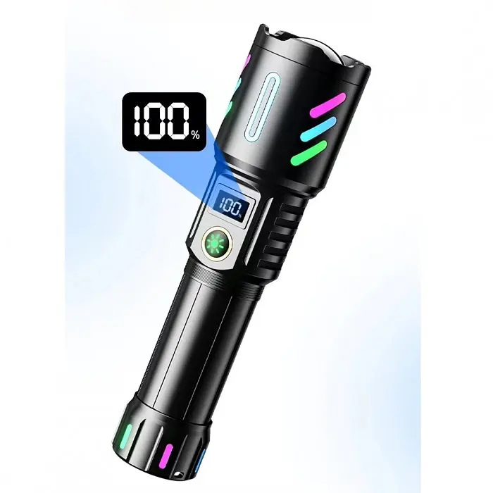 Аккумуляторный фонарь с флуоресцентной окраской 1143-TG PM10-TG 1x26650 Power Bank ЗП Type-C - фото 3