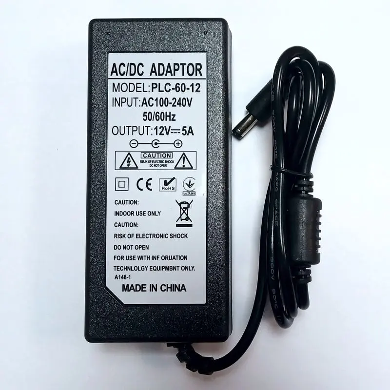 Блок живлення для камер відеоспостереження 12 вольт 5 Ампер 60W OEM PLC-60-12 (100354) - фото 3