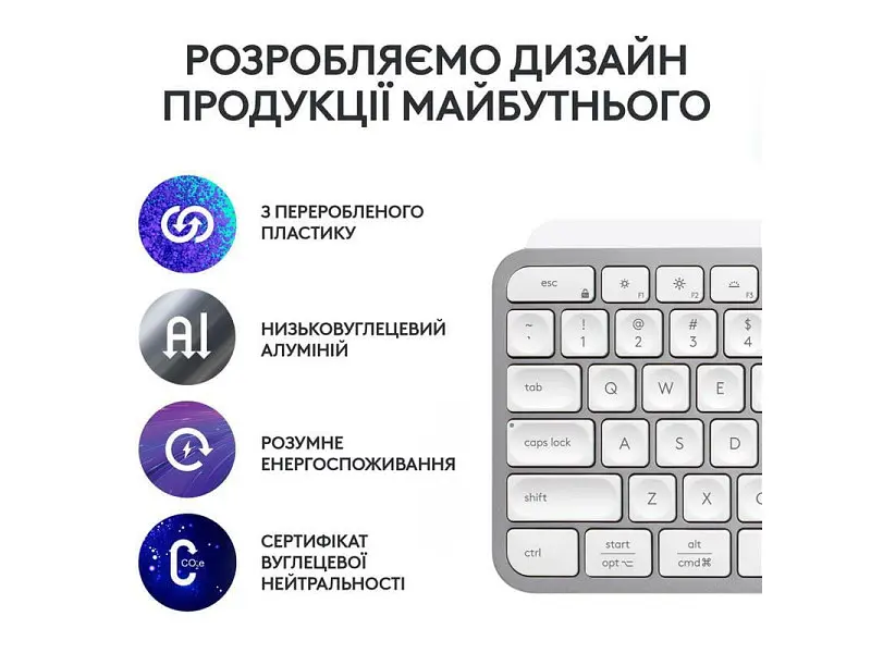 Клавіатура Logitech MX Keys S Pale Grey UA (920-011588) - фото 6
