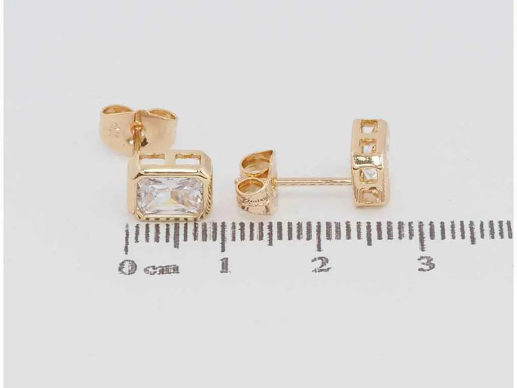 Сережки Xuping Позолота 18K пусети "Фіаніти" (221400) - фото 2