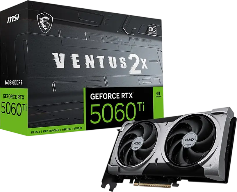 Відеокарта GeForce RTX 5060 Ti 16GB MSI Ventus 2X OC Plus (RTX 5060 Ti 16G VENTUS 2X OC PLUS) - фото 3