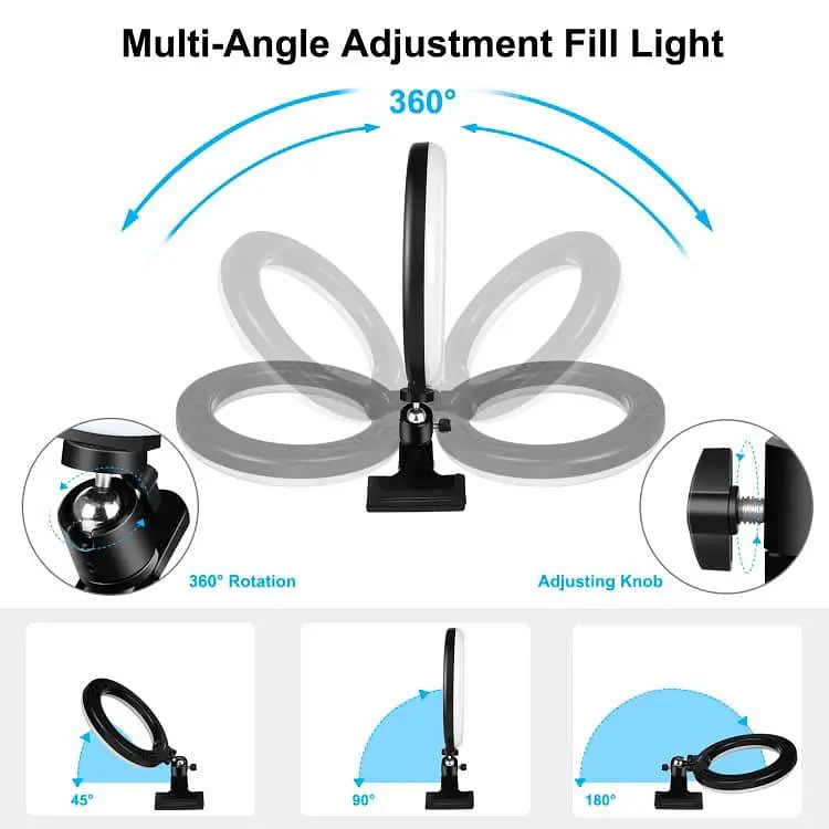 Кильцева USB LED лампа Puluz PKT3126B 10.2" + затискач - фото 2