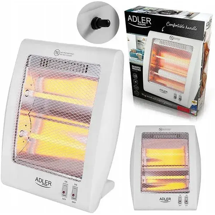 Обогреватель инфракрасный Adler AD 7709 портативный 800 Вт с защитой от опрокидывания белый - фото 7