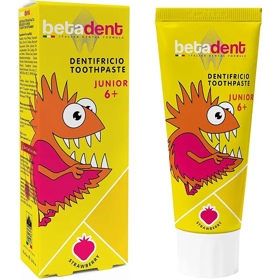 Зубна паста Betadent Strawberry Junior 6+ 75 мл - фото 2