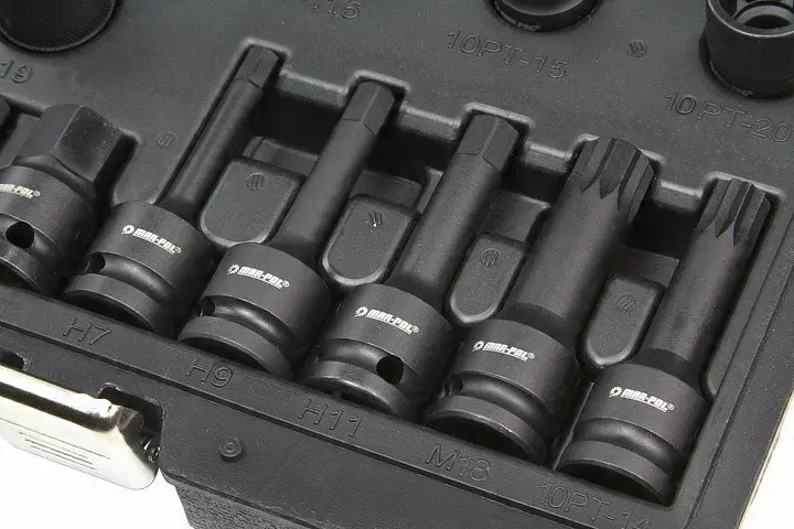 Набір головок для обслуговування гальмівних супортів Mar-Pol M58279, 1/2", 16 шт. + кейс - фото 6