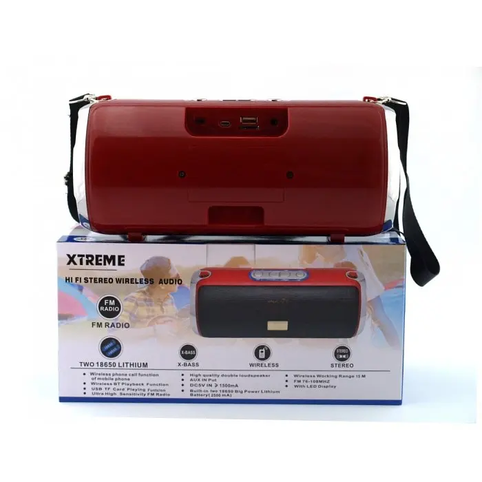 Xtreme Golon Atlanfa RX-1888bt 20W, bluetooth колонка з FM і MP3, червона - фото 8