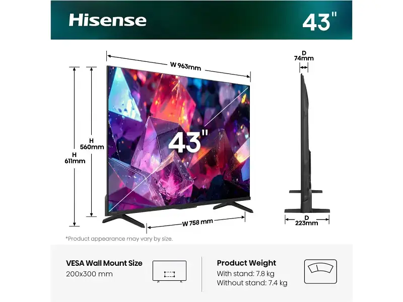 Телевізор Hisense 43E7S PRO - фото 3