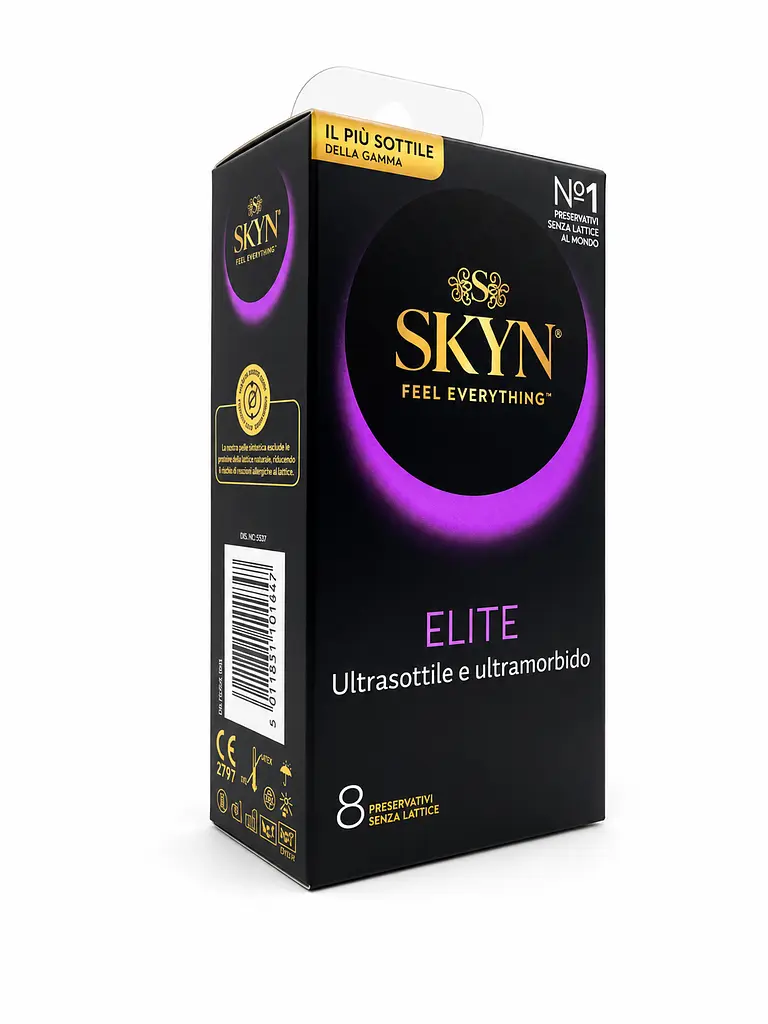 Презервативи Skyn Elite безлатексні 8 шт — ультратонкі поліізопренові презервативи з максимальними відчуттями