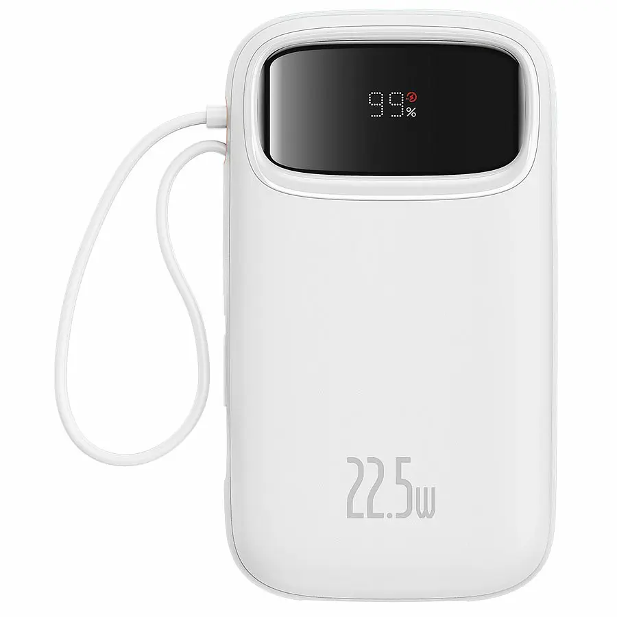 Повербанк Baseus QPow2 Dual-Cable 10000 mAh 22.5W (P10055001222-B1) White - фото 2