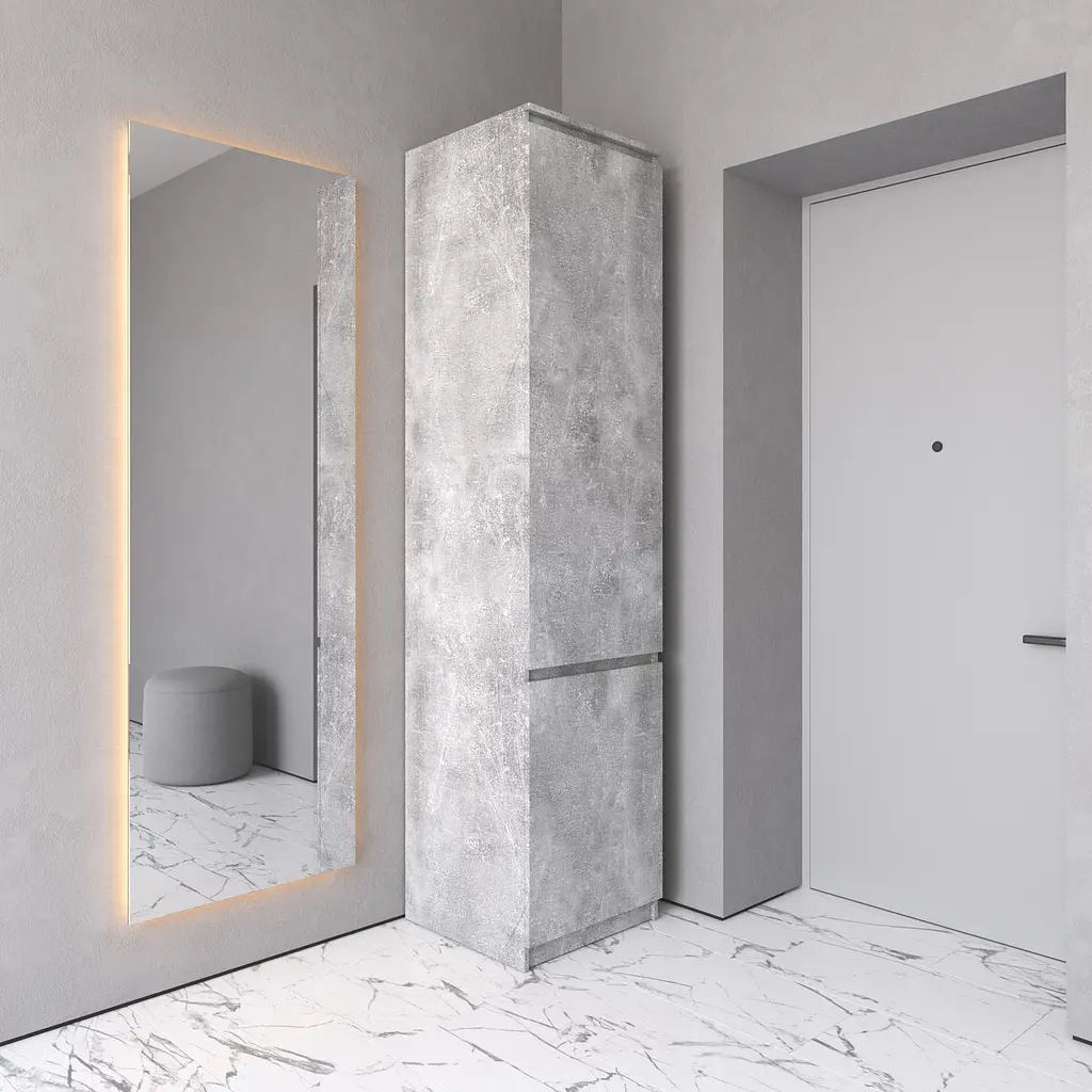 Шафа пенал Vays R-21, з полицями та штангою, без ручок, ЛДСП, 50×50×211 см - для одягу та взуття, в передпокій - фото 9