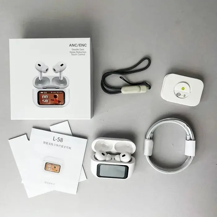 Беспроводные наушники L-58 (BN131) с дисплеем белые - фото 7