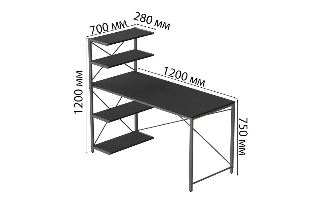 Комп'ютерний стіл Ferrum-decor Джек 75x120x70 Сірий ДСП Сосна Кембра (FRD-105420) - фото 3