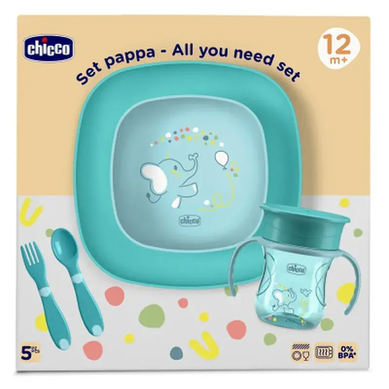 Набір дитячого посуду Chicco Set Pappa 12 м+ блакитний (16201.25) - фото 8