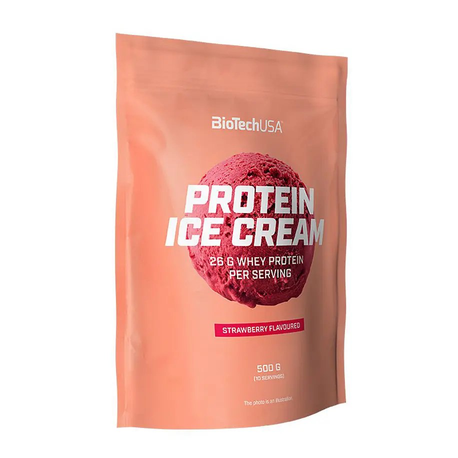 Замінник харчування BioTech Protein Ice Cream, 500 г - Полуниця