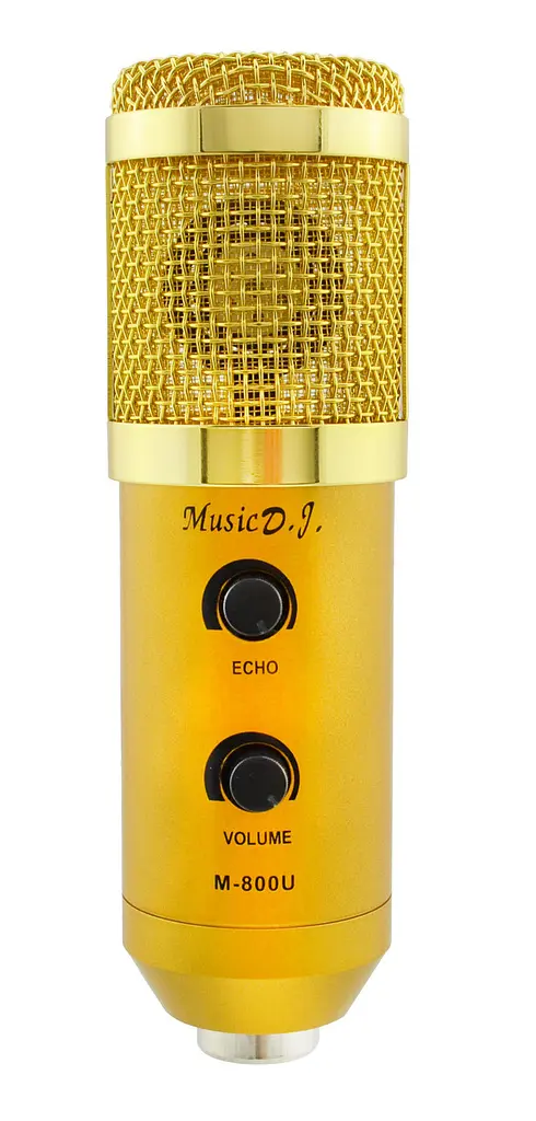 Мікрофон студійний RIAS M800U зі стійким та вітрозахистом Gold (np2_00233) - фото 2
